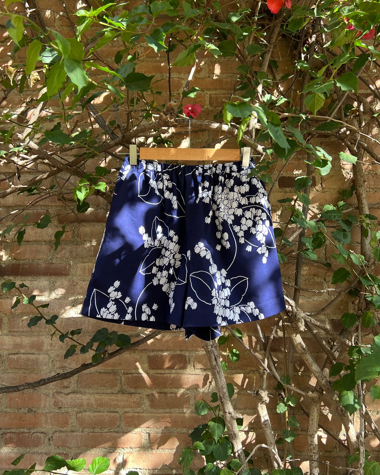 UPCYCLED YUKATA SHORTS・SUZURAN 鈴蘭