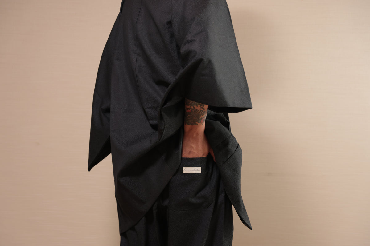 Haori x Upcycled Kimono Pants Set・Gen 玄