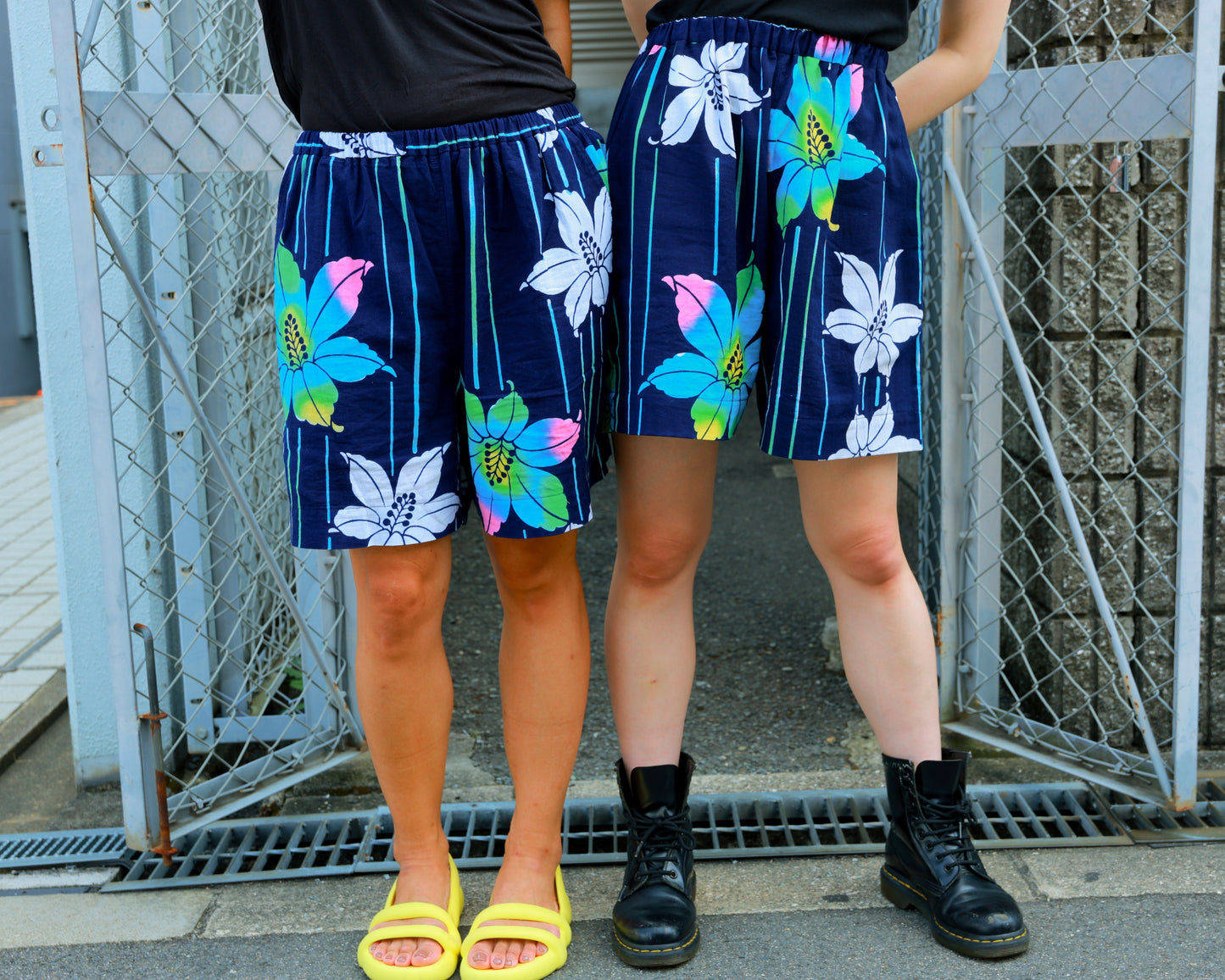 UPCYCLED YUKATA SHORTS・NIJI 虹