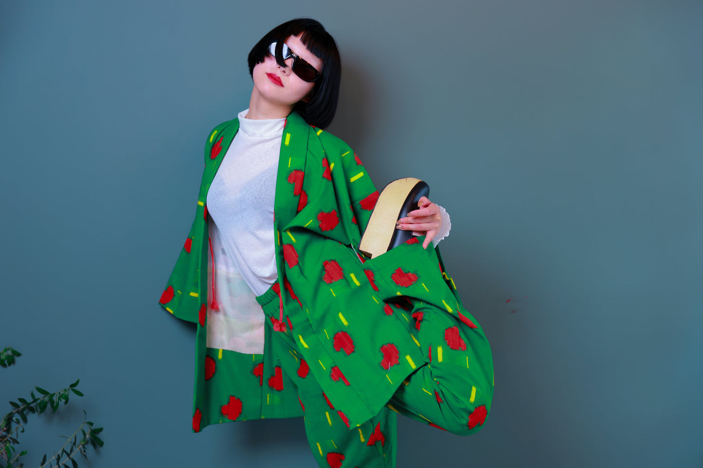 HAORI x UPCYCLED KIMONO UNISEX PANTS SET・PACMAN パックマン