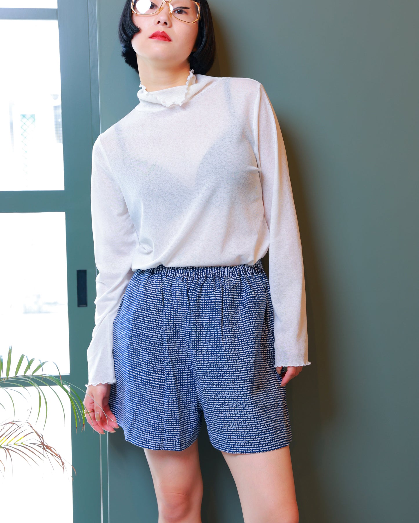 UPCYCLED YUKATA SHORTS・GEO