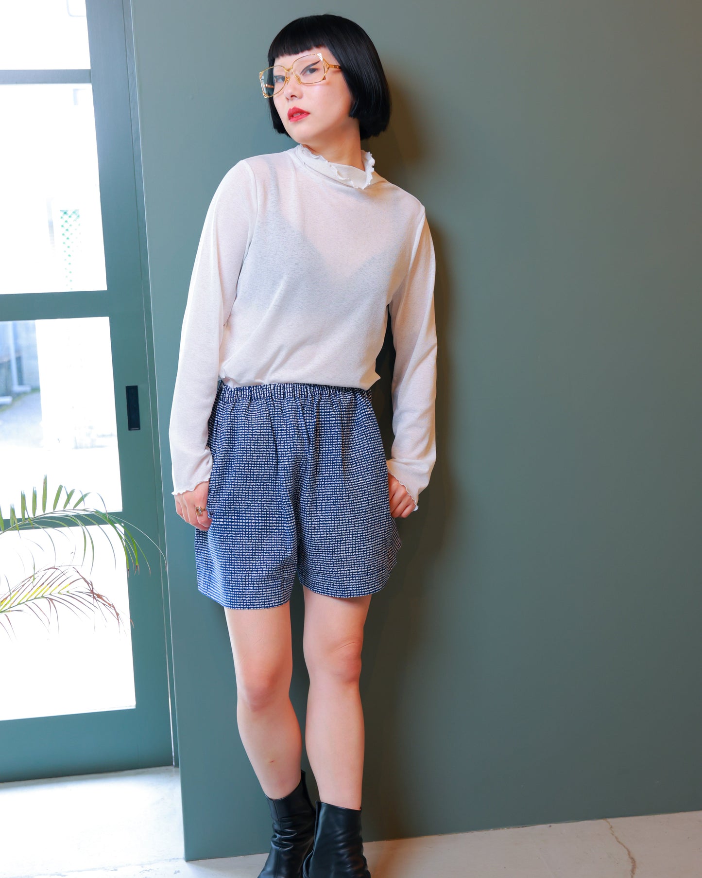 UPCYCLED YUKATA SHORTS・GEO