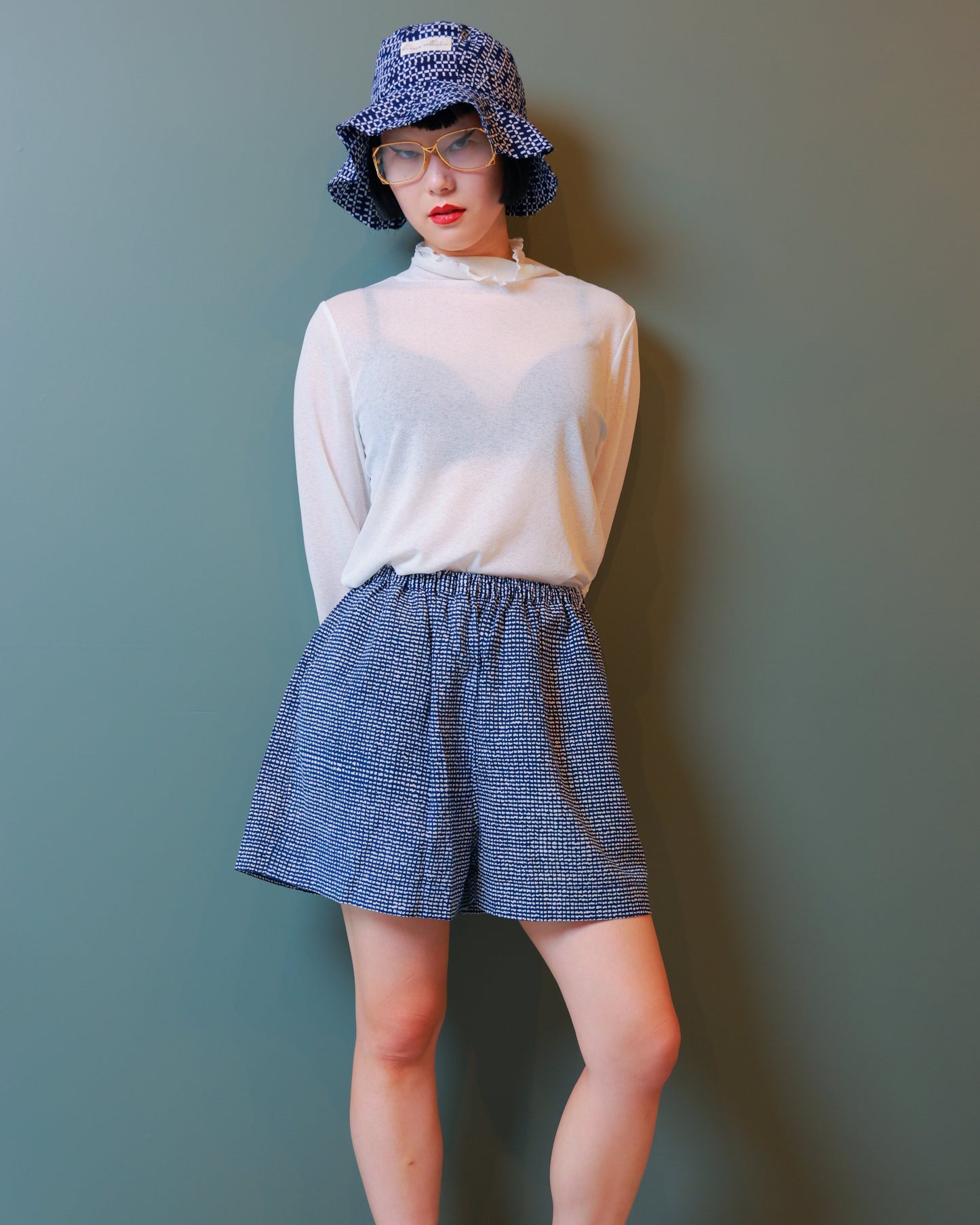 UPCYCLED YUKATA SHORTS・GEO