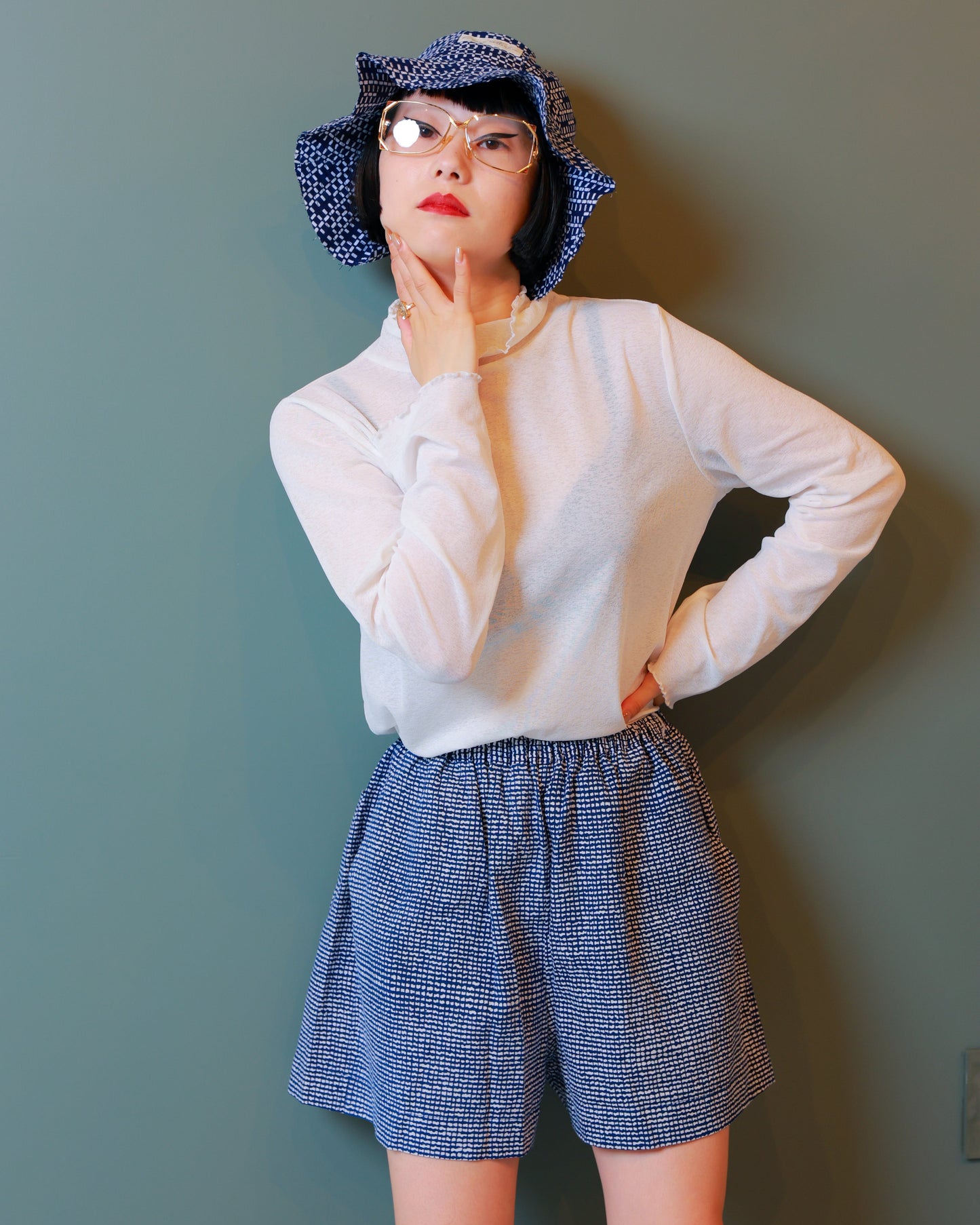 UPCYCLED YUKATA SHORTS・GEO