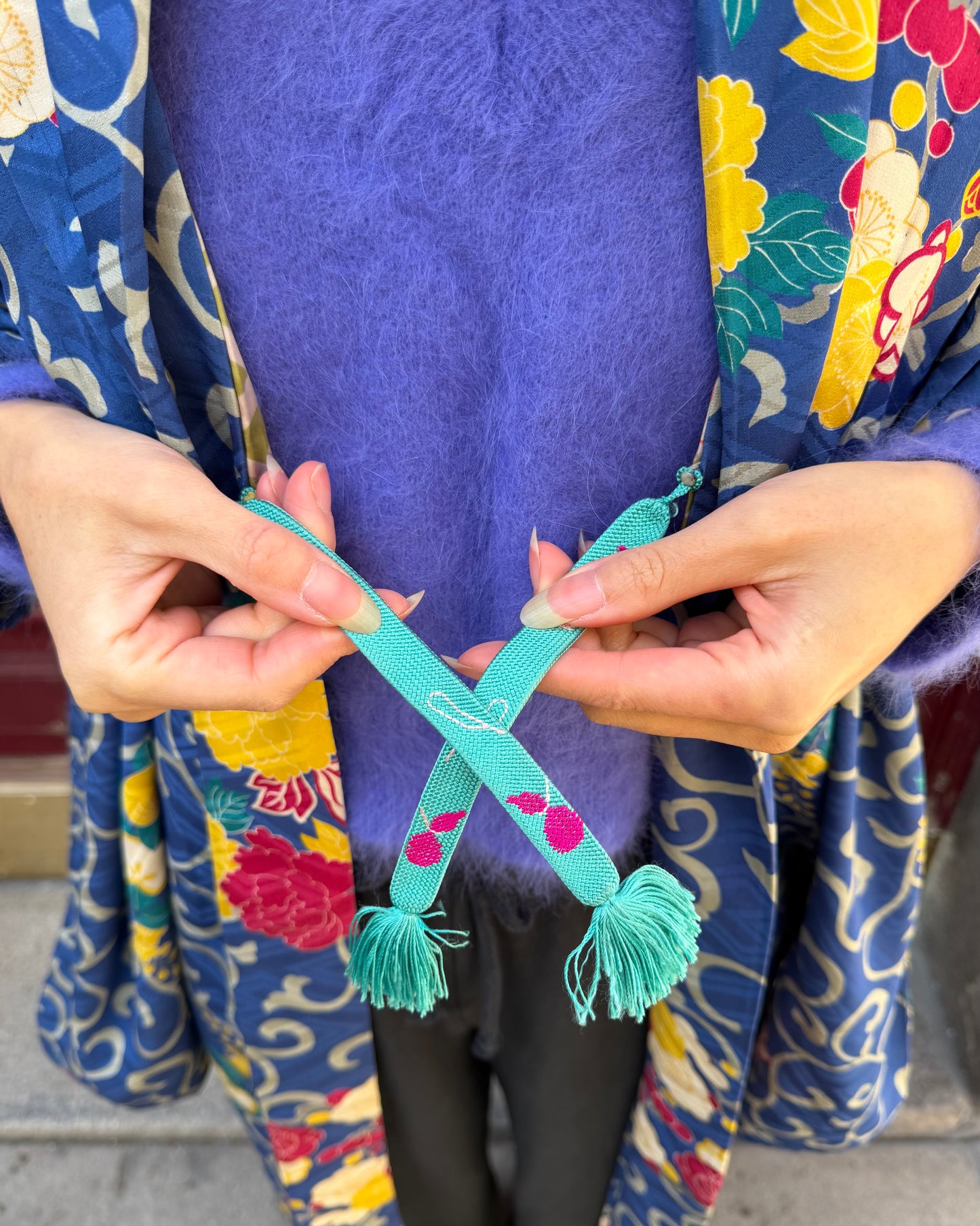 Haori Antiguo de Jacquard de Seda Azul · Seisyun 青春