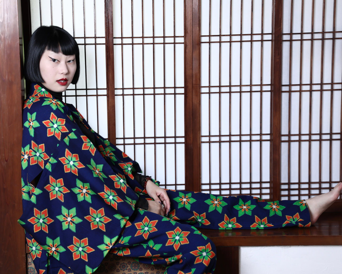 HAORI x UPCYCLED KIMONO UNISEX PANTS SET・RETRO POP レトロポップ