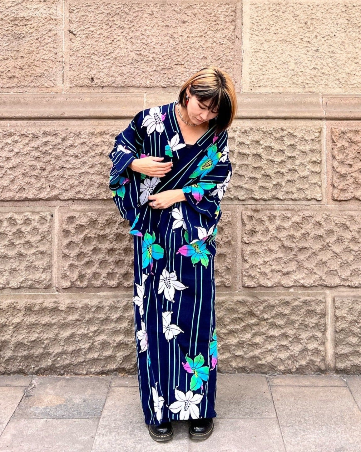 UPCYCLED YUKATA SHORTS・NIJI 虹