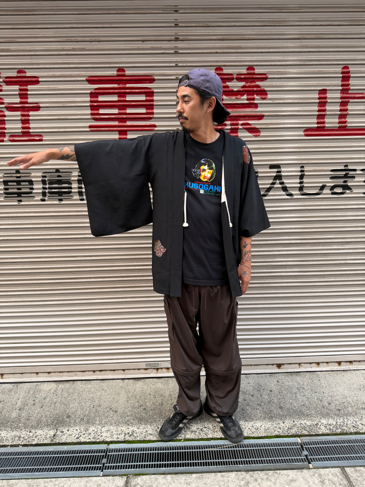 Vintage Black Silk Jacquard Haori Jacket · YOIEMAKI・宵絵巻