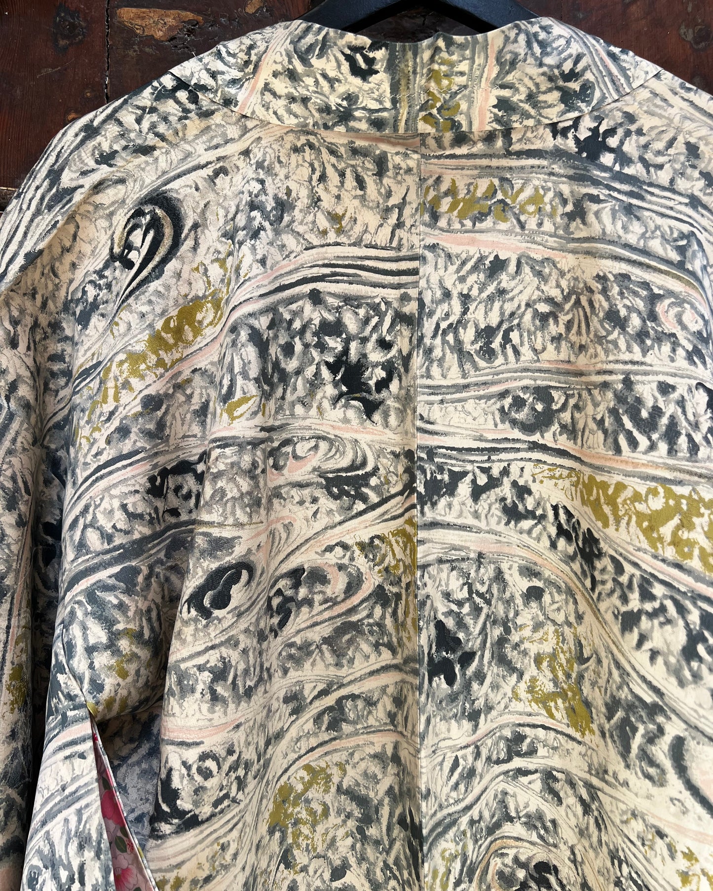 Vintage Black Silk Haori Jacket · NAMI 波