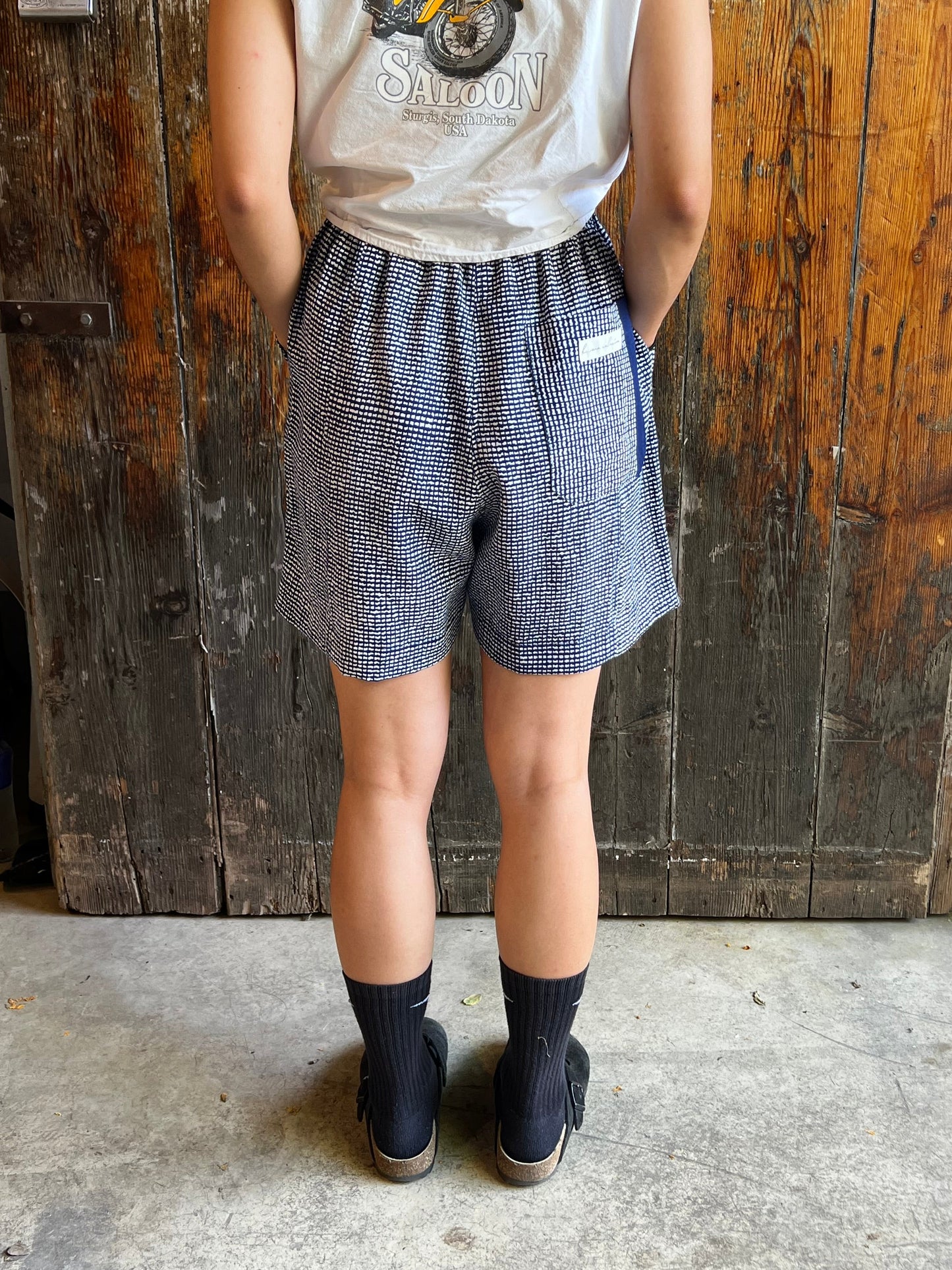 Upcycled Yukata Cotton Shorts · SEIRAN 青嵐