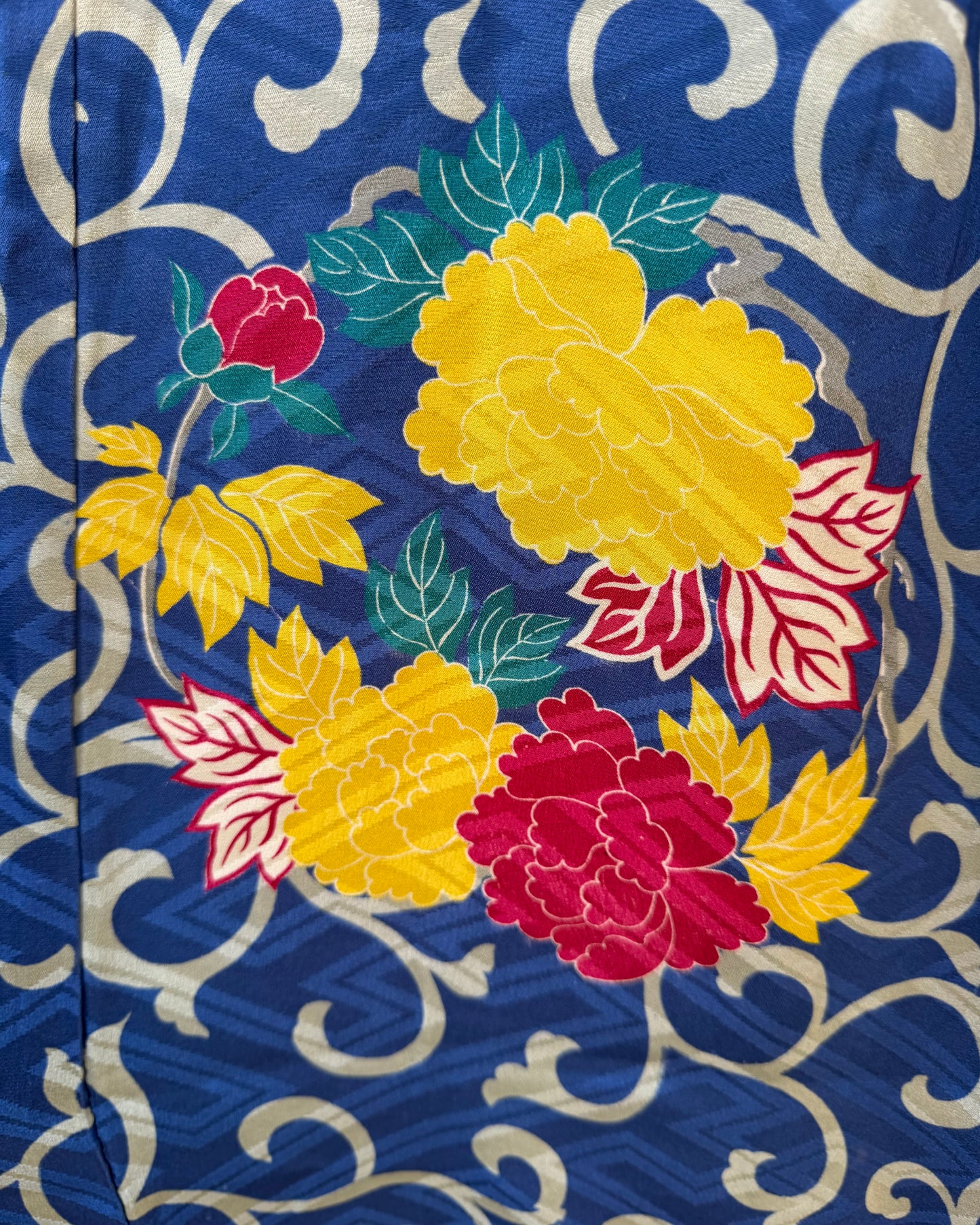 Vintage Blue Silk Jacquard Haori Jacket · Seisyun 青春