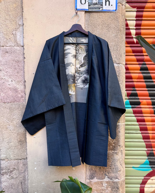 Vintage Reversible Men’s Silk Haori Jacket · TORA TAKA 虎鷹