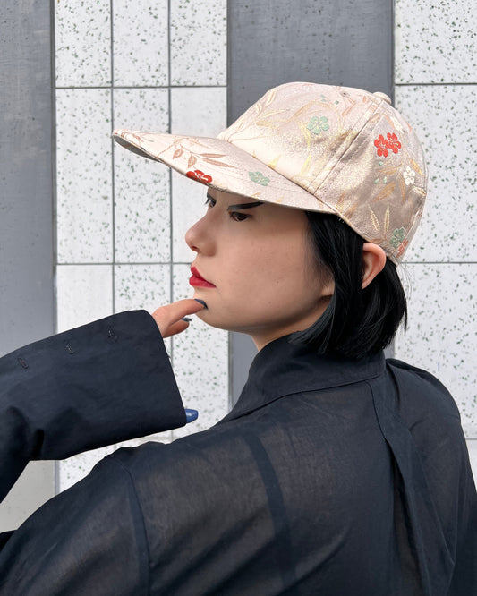 UPCYCLED OBI BASEBALL CAP・GINN HANA 銀花