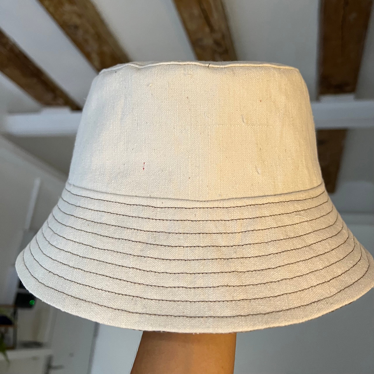 UPCYCLED OBI BUCKET HAT・SHIRO-CHA 白茶