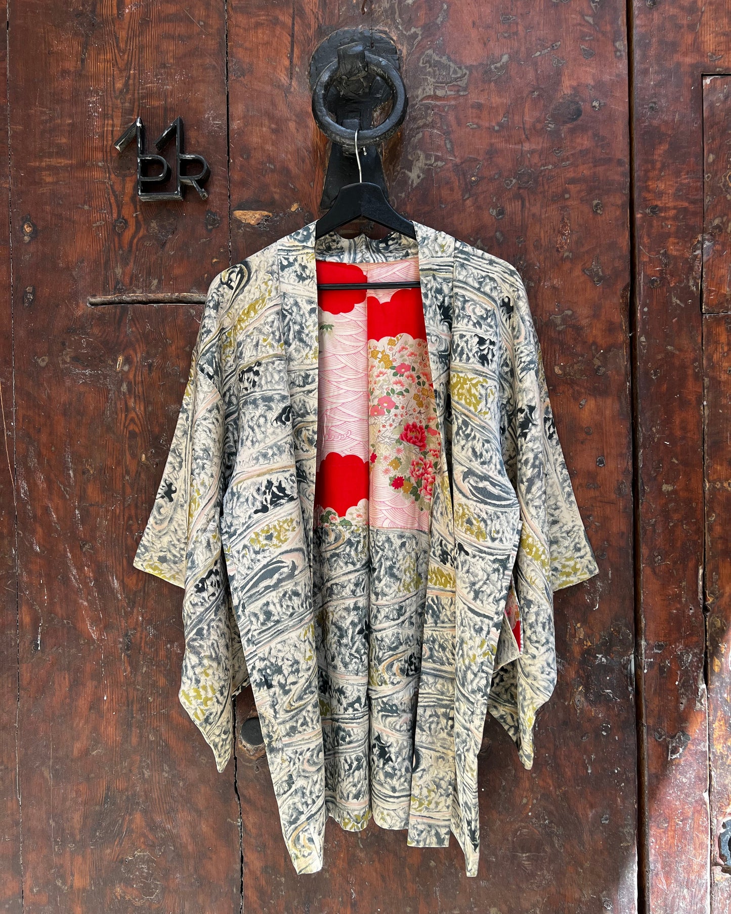 Vintage Black Silk Haori Jacket · NAMI 波