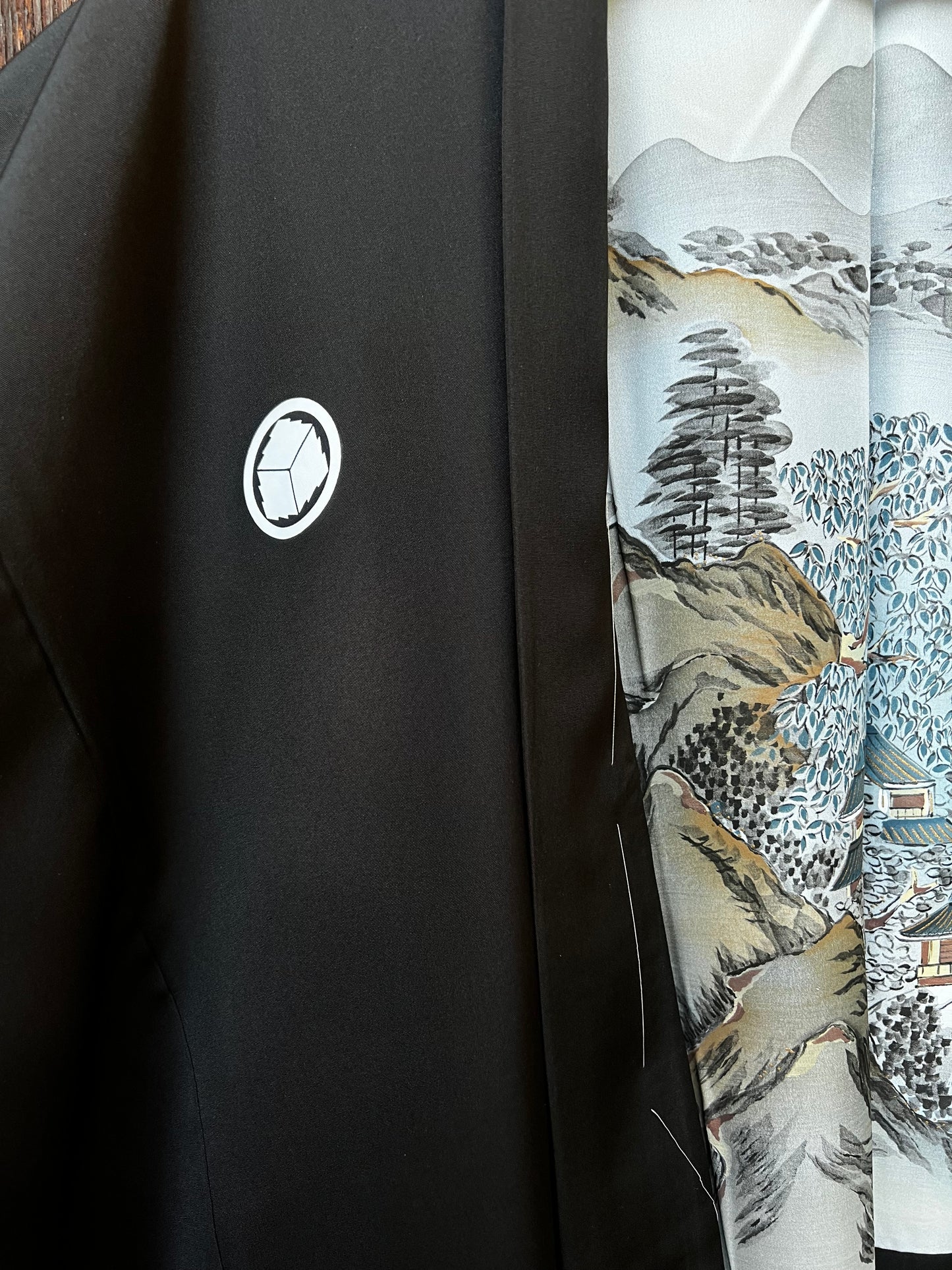 Vintage Reversible Men’s Silk Haori Jacket · BOKKEI 墨景