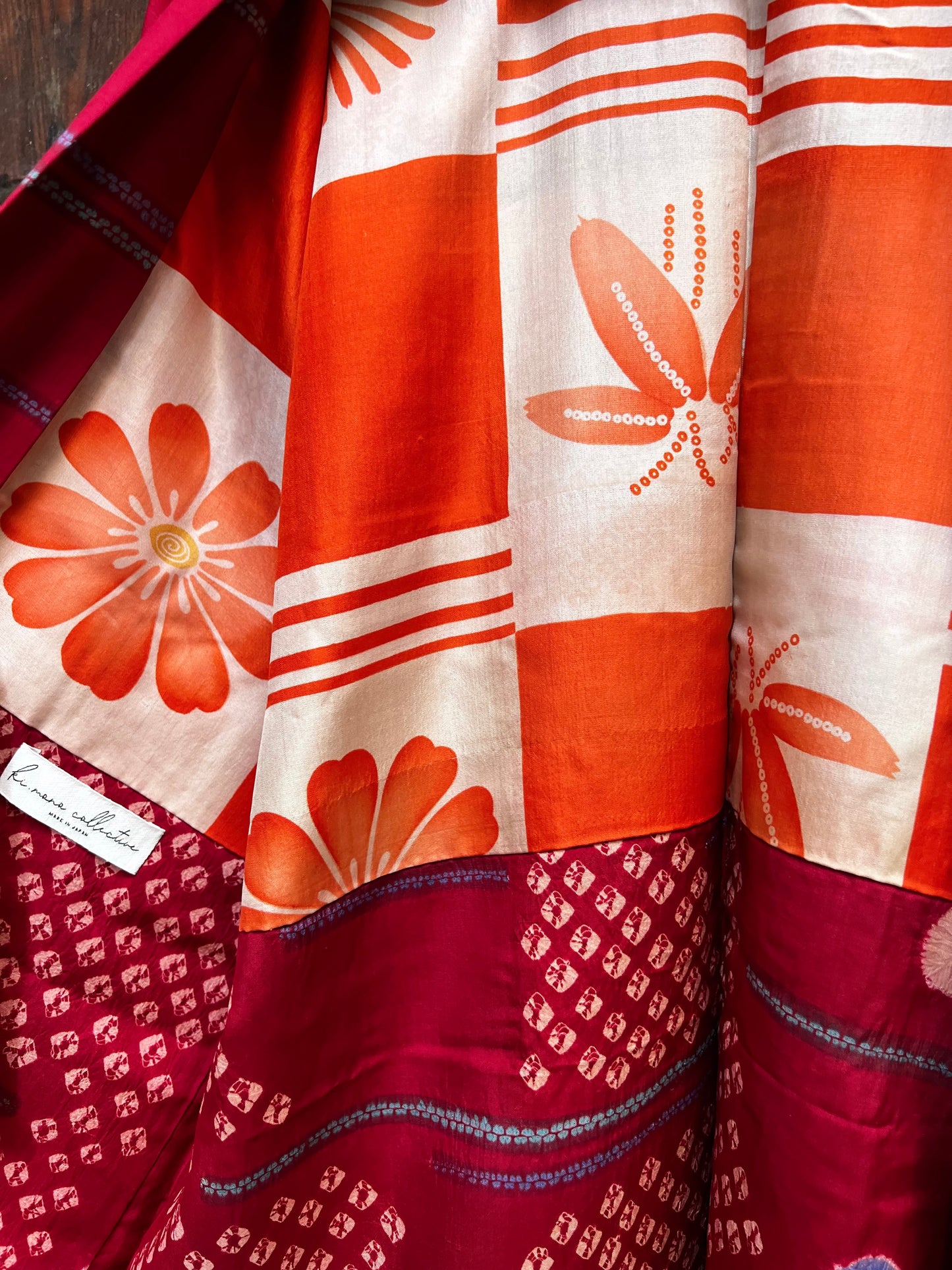 Vintage Partial Shibori Silk Haori Jacket ·