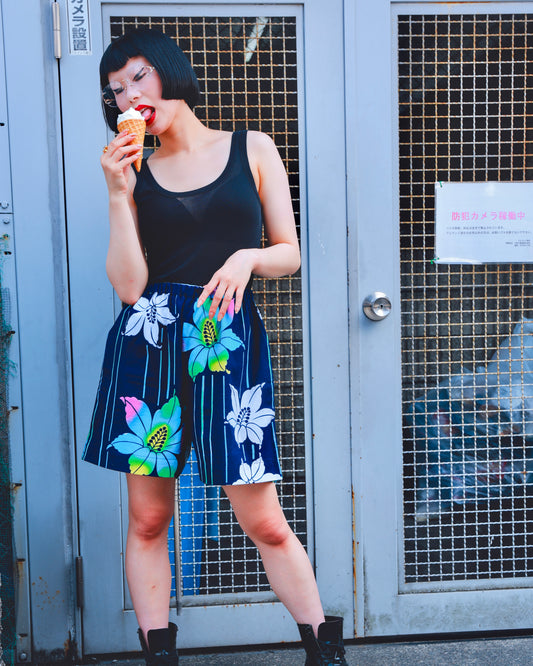 UPCYCLED YUKATA SHORTS・NIJI 虹
