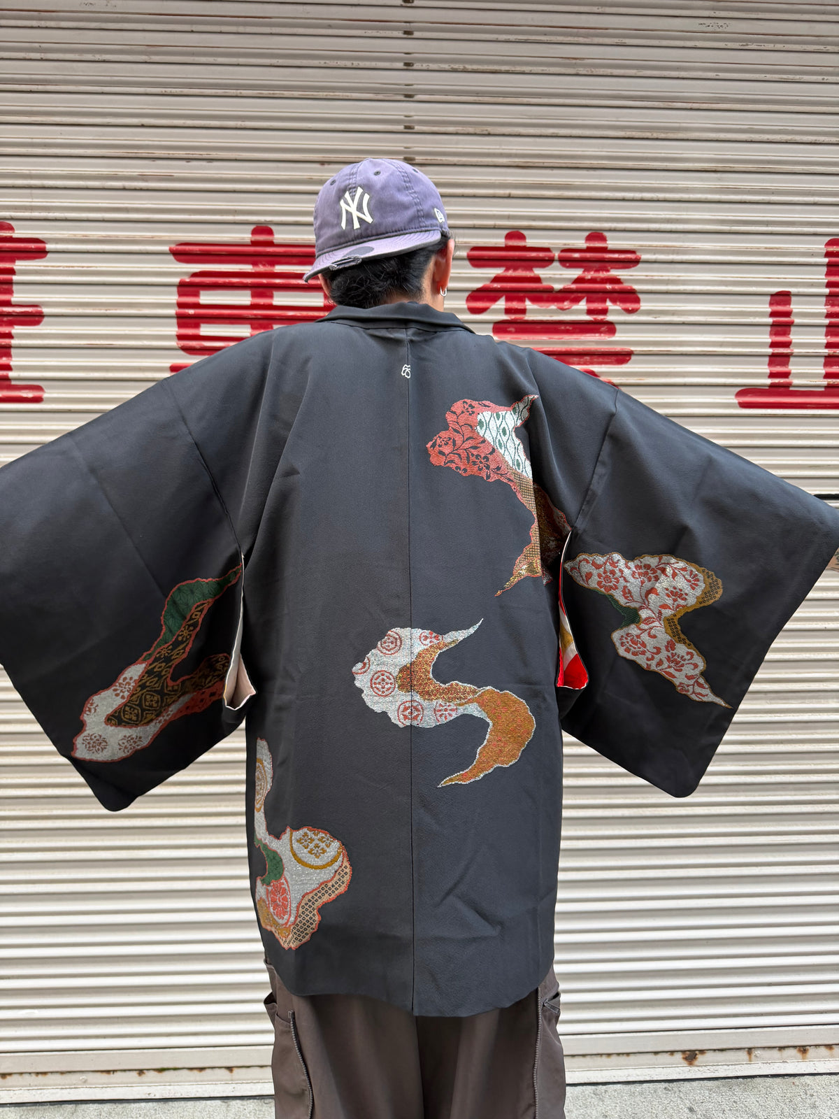 Vintage Black Silk Jacquard Haori Jacket · YOIEMAKI・宵絵巻