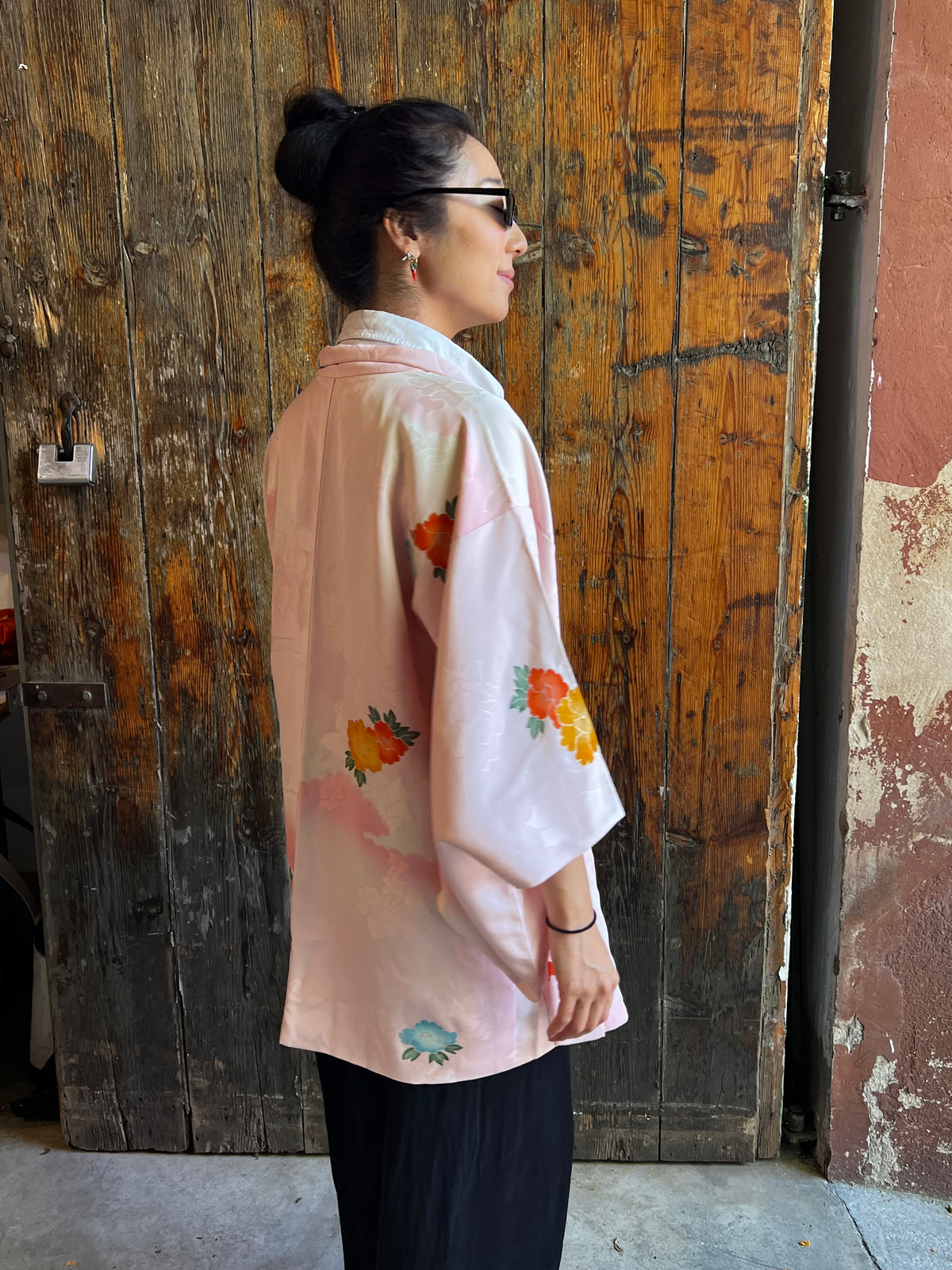 VINTAGE PINK SILK SHIBORI HAORI · KOI GOKORO 恋心