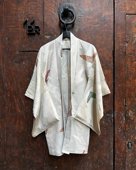 VINTAGE SILK HAORI JACKET・SHIROCHŌ 白蝶