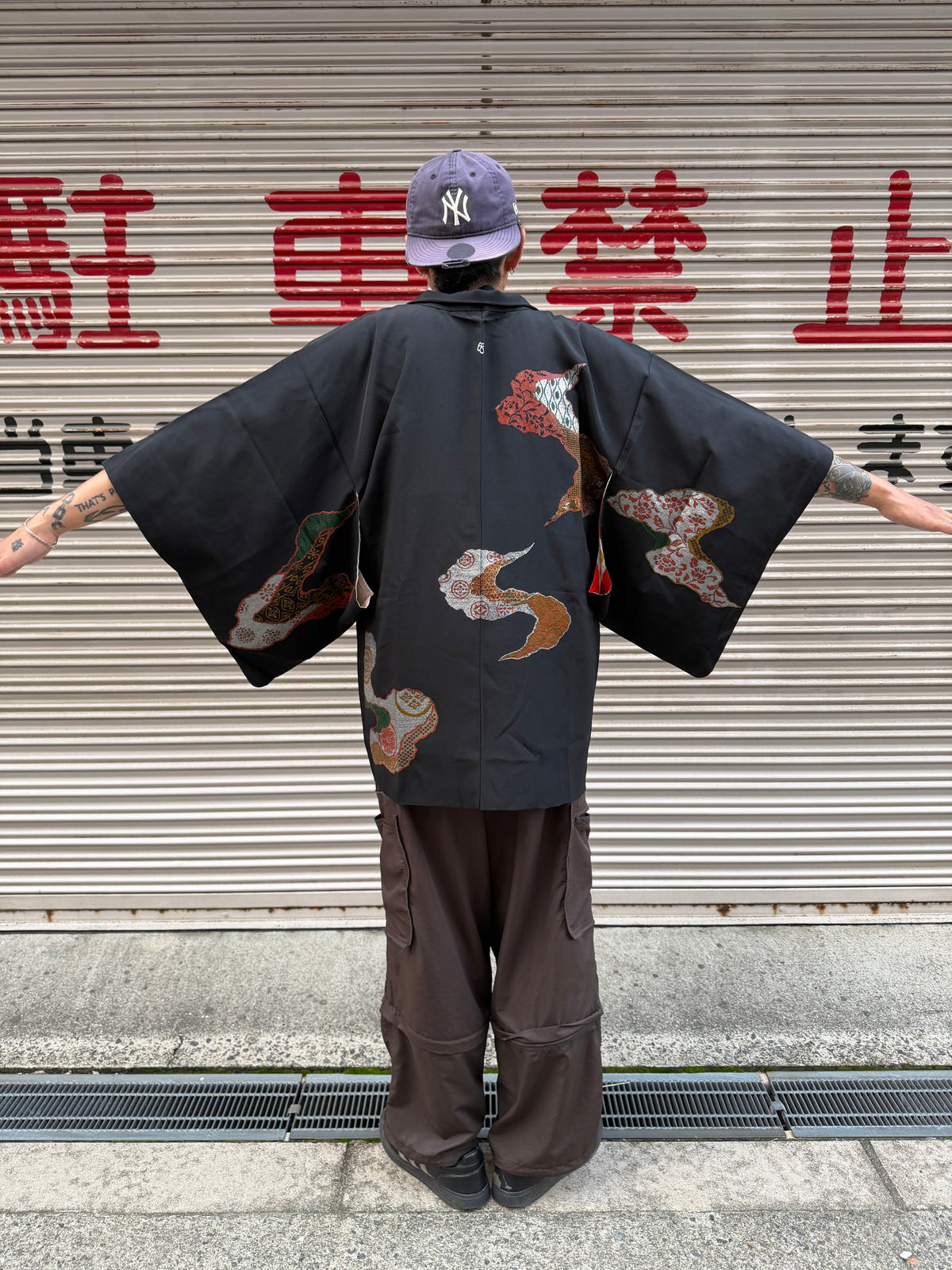 Vintage Black Silk Jacquard Haori Jacket · YOIEMAKI・宵絵巻