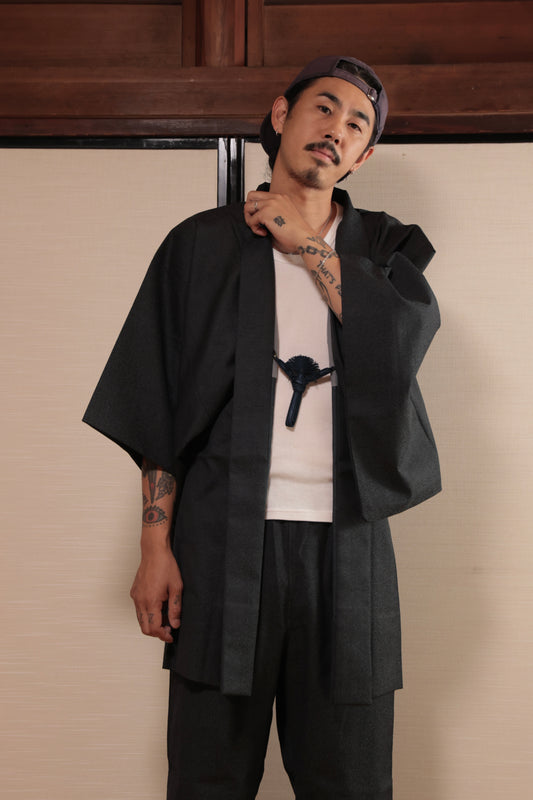 Haori x Upcycled Kimono Pants Set・Gen 玄