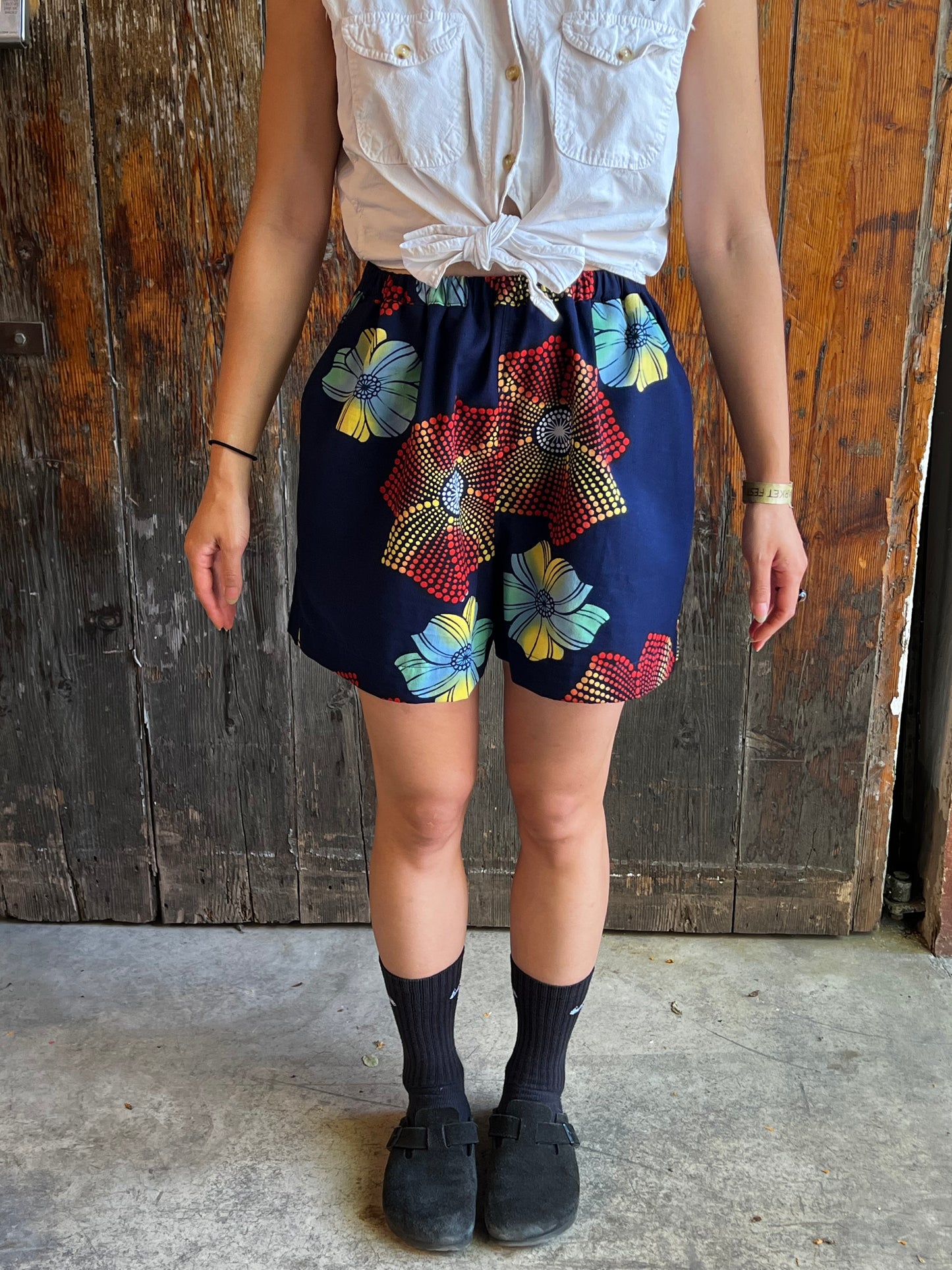 Upcycled Yukata Cotton Shorts · YAKA 夜華