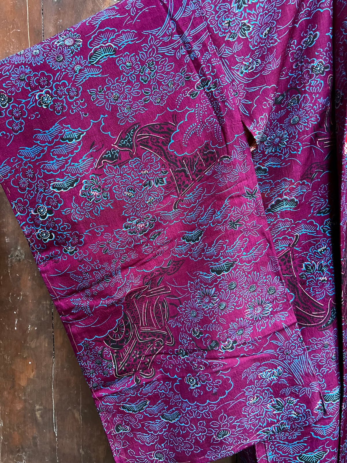 Chaqueta Haori Vintage de Seda・EBIGASUMI 葡萄霞