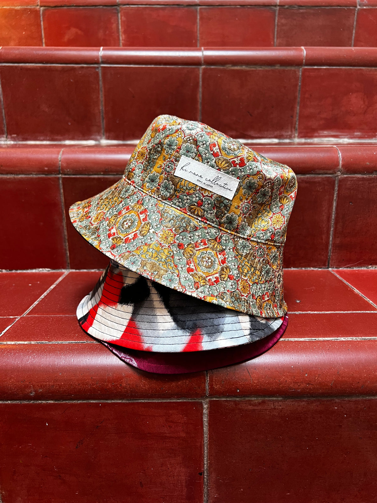 UPCYCLED KIMONO BUCKET HAT・KARAHANA 唐花