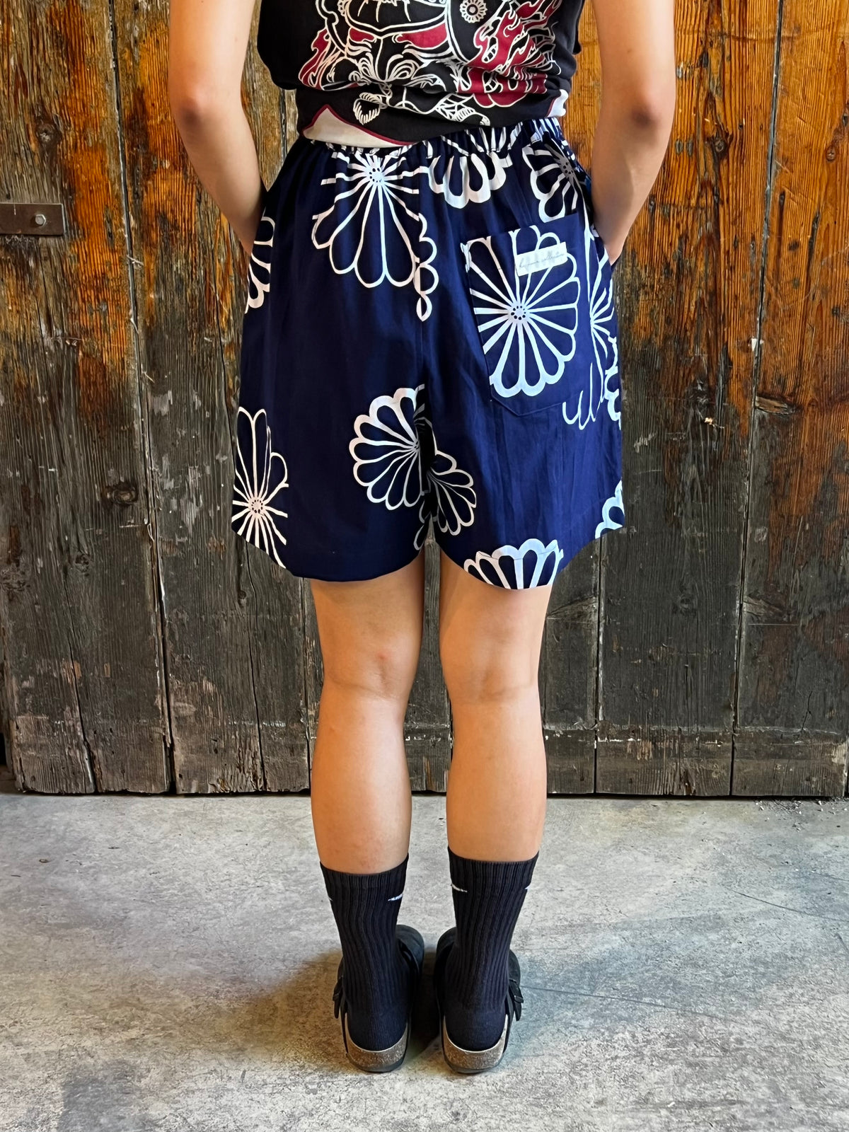 UPCYCLED YUKATA SHORTS・NATSUYASUMI 夏休み Mid length