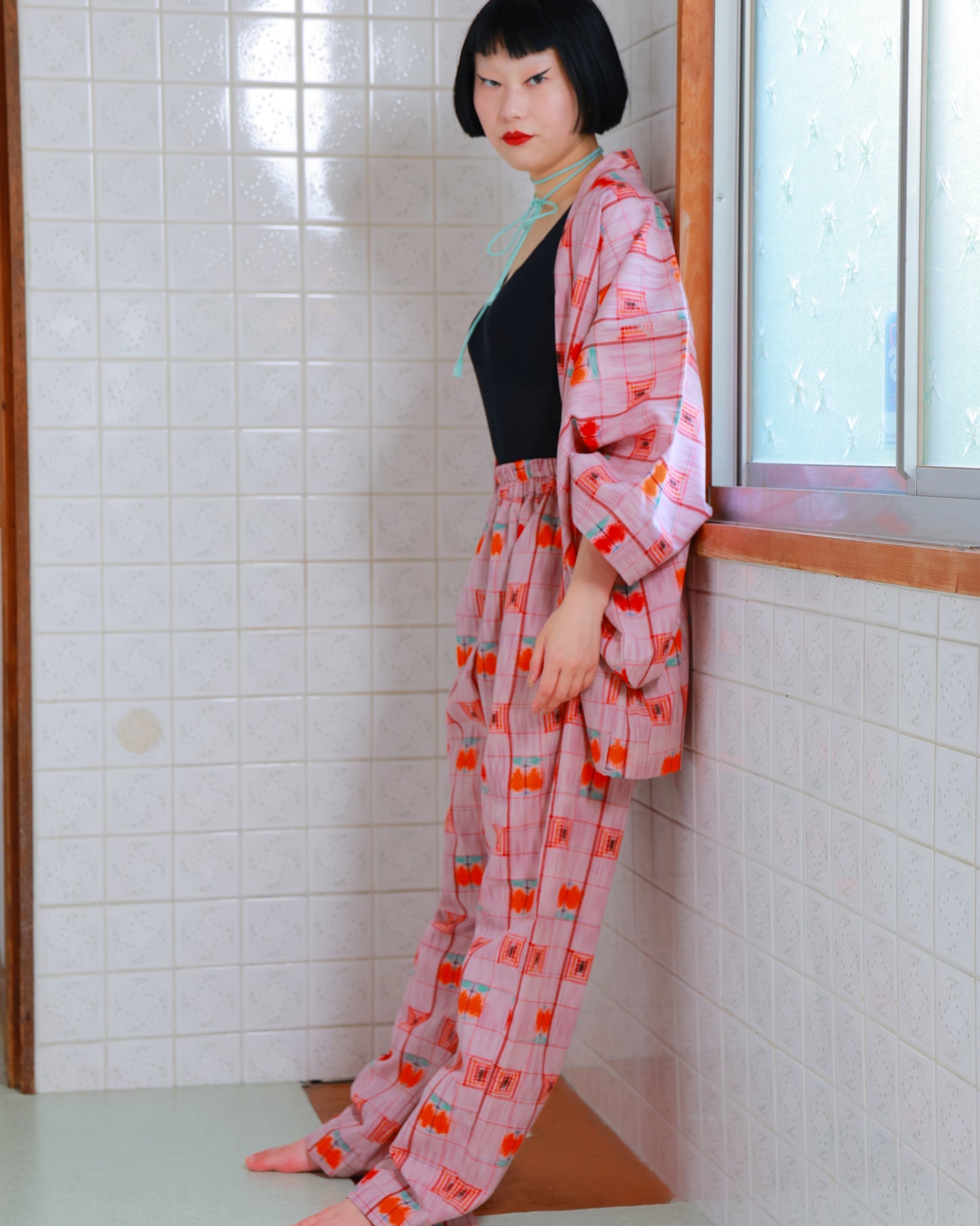 HAORI x UPCYCLED KIMONO UNISEX PANTS SET・FRUIT PUNCH フルーツポンチ