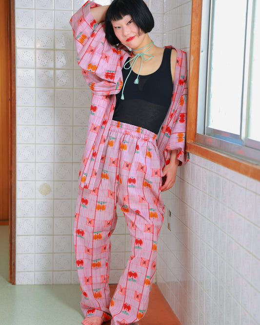 HAORI x UPCYCLED KIMONO UNISEX PANTS SET・FRUIT PUNCH フルーツポンチ
