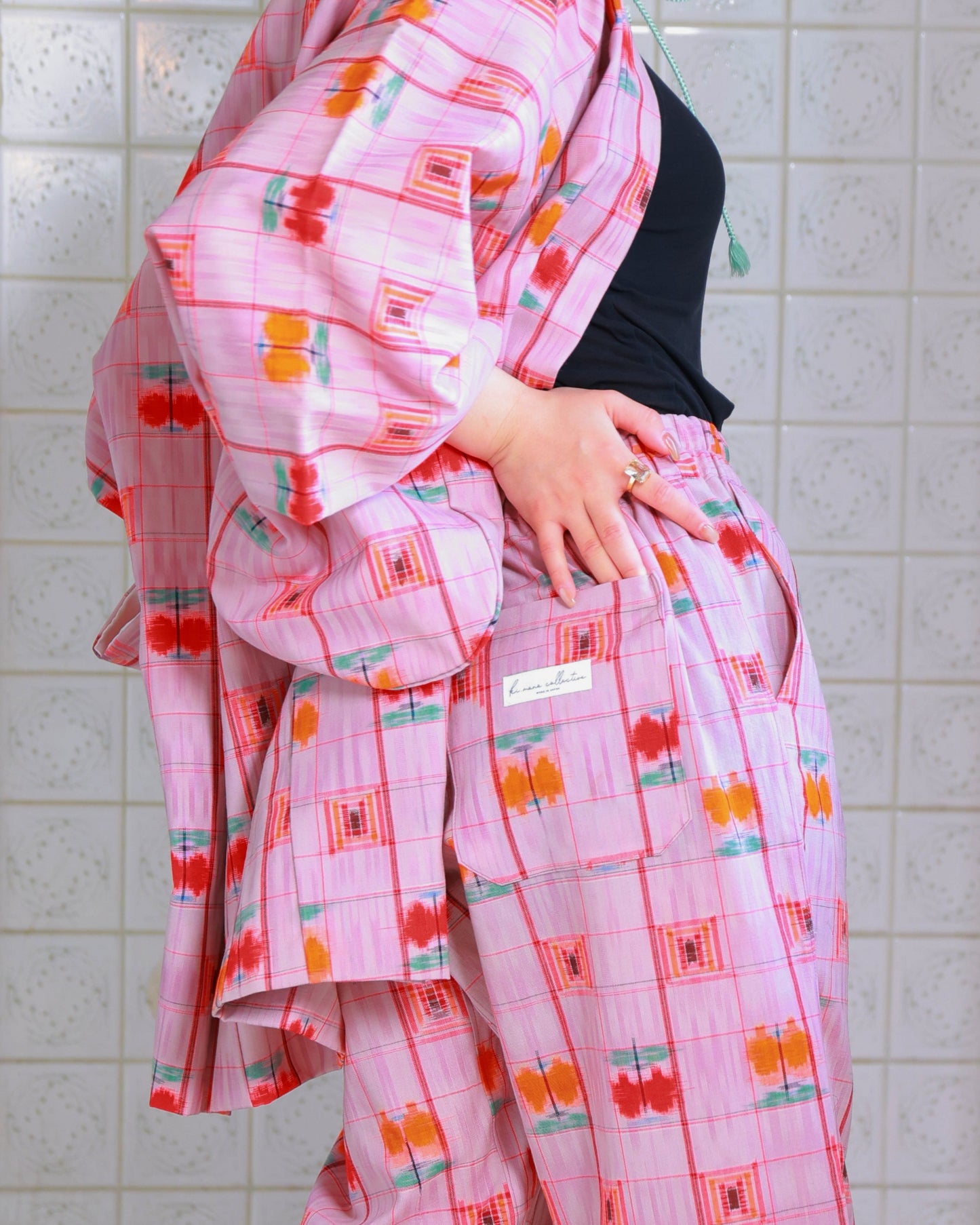 HAORI x UPCYCLED KIMONO UNISEX PANTS SET・FRUIT PUNCH フルーツポンチ
