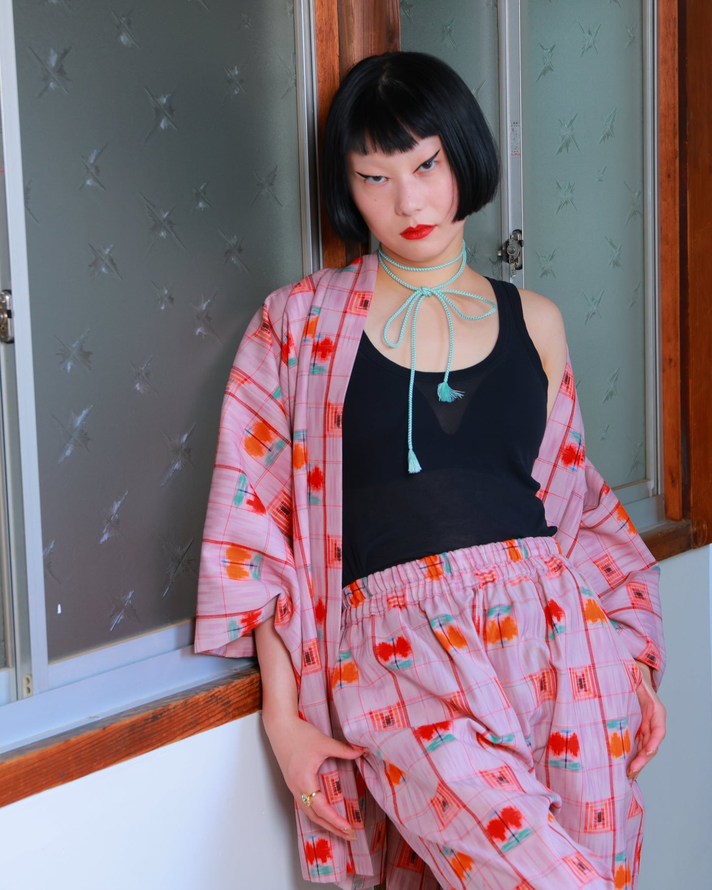 HAORI x UPCYCLED KIMONO UNISEX PANTS SET・FRUIT PUNCH フルーツポンチ