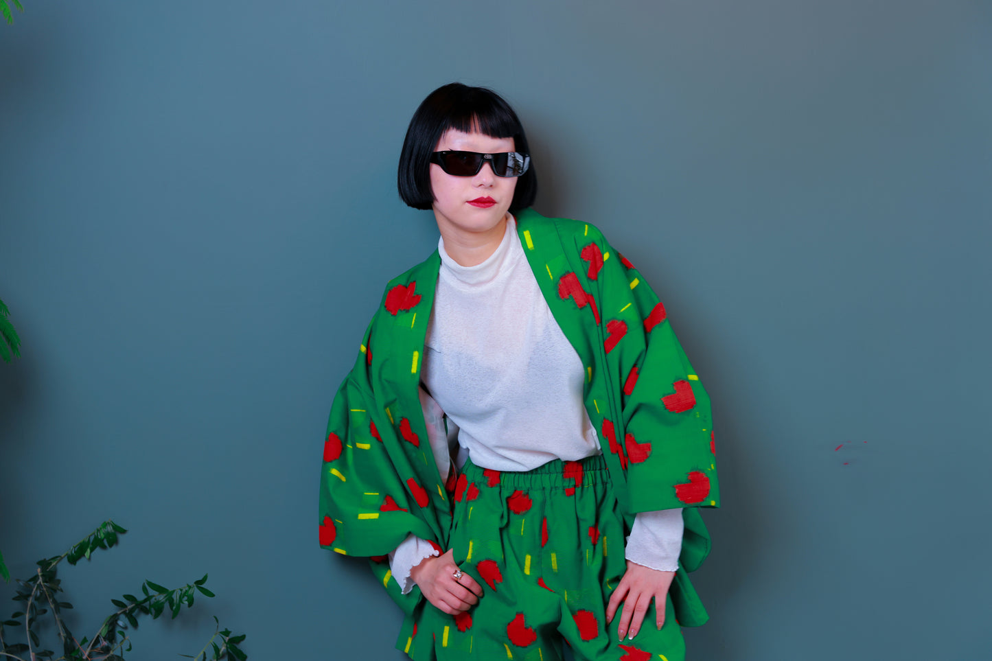 HAORI x UPCYCLED KIMONO UNISEX PANTS SET・PACMAN パックマン