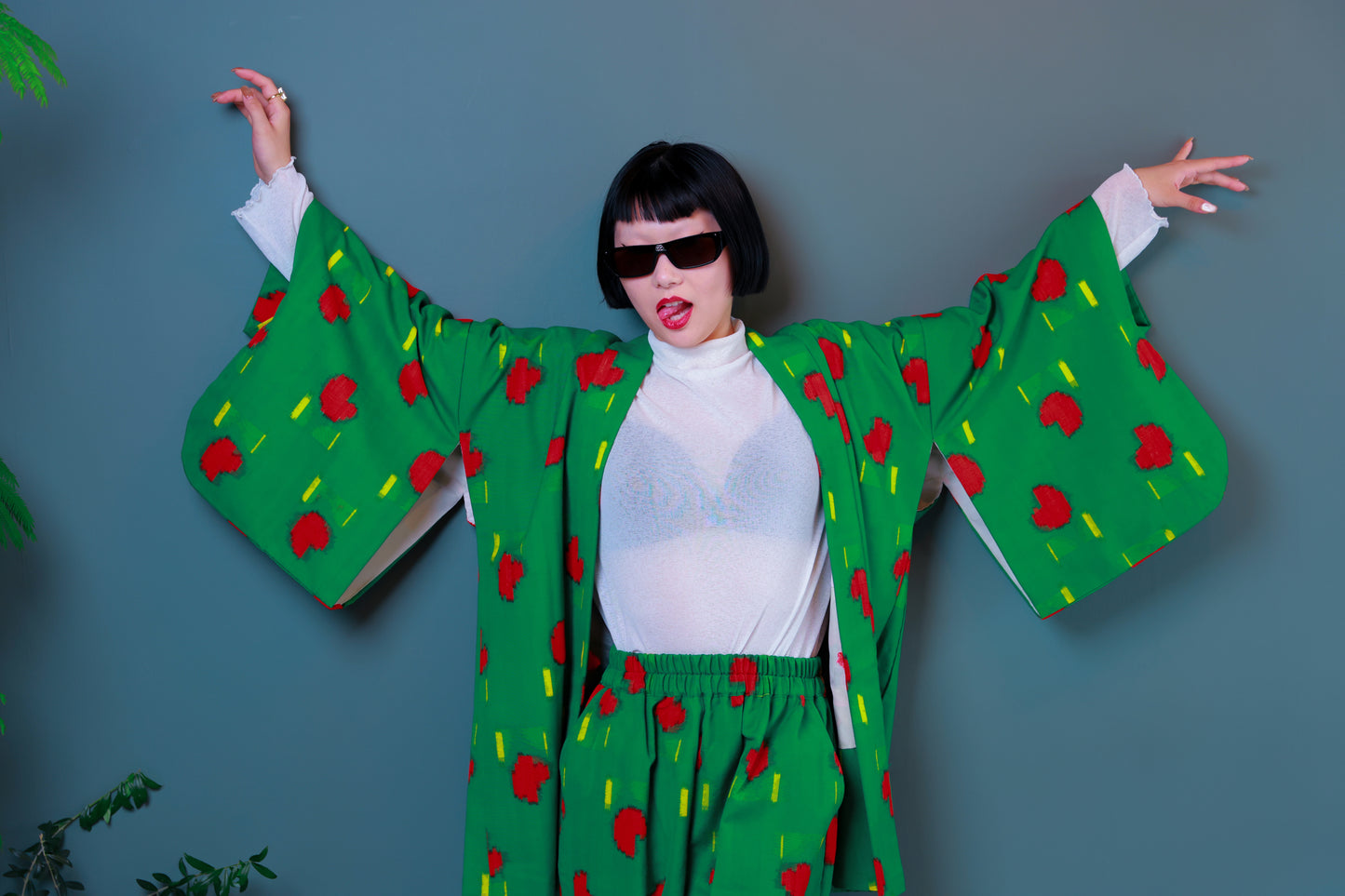 HAORI x UPCYCLED KIMONO UNISEX PANTS SET・PACMAN パックマン