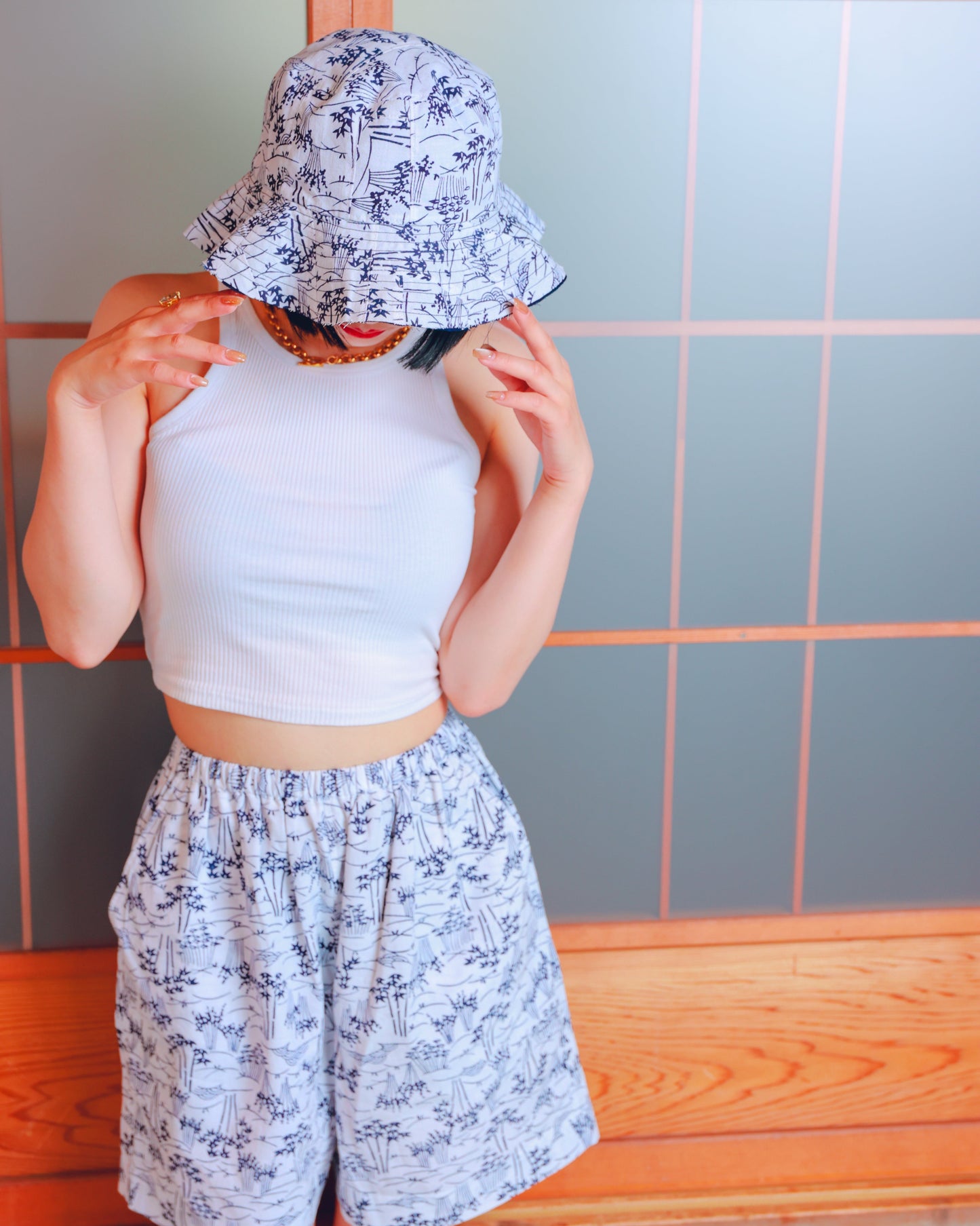 UPCYCLED YUKATA SHORTS・TANABATA 七夕