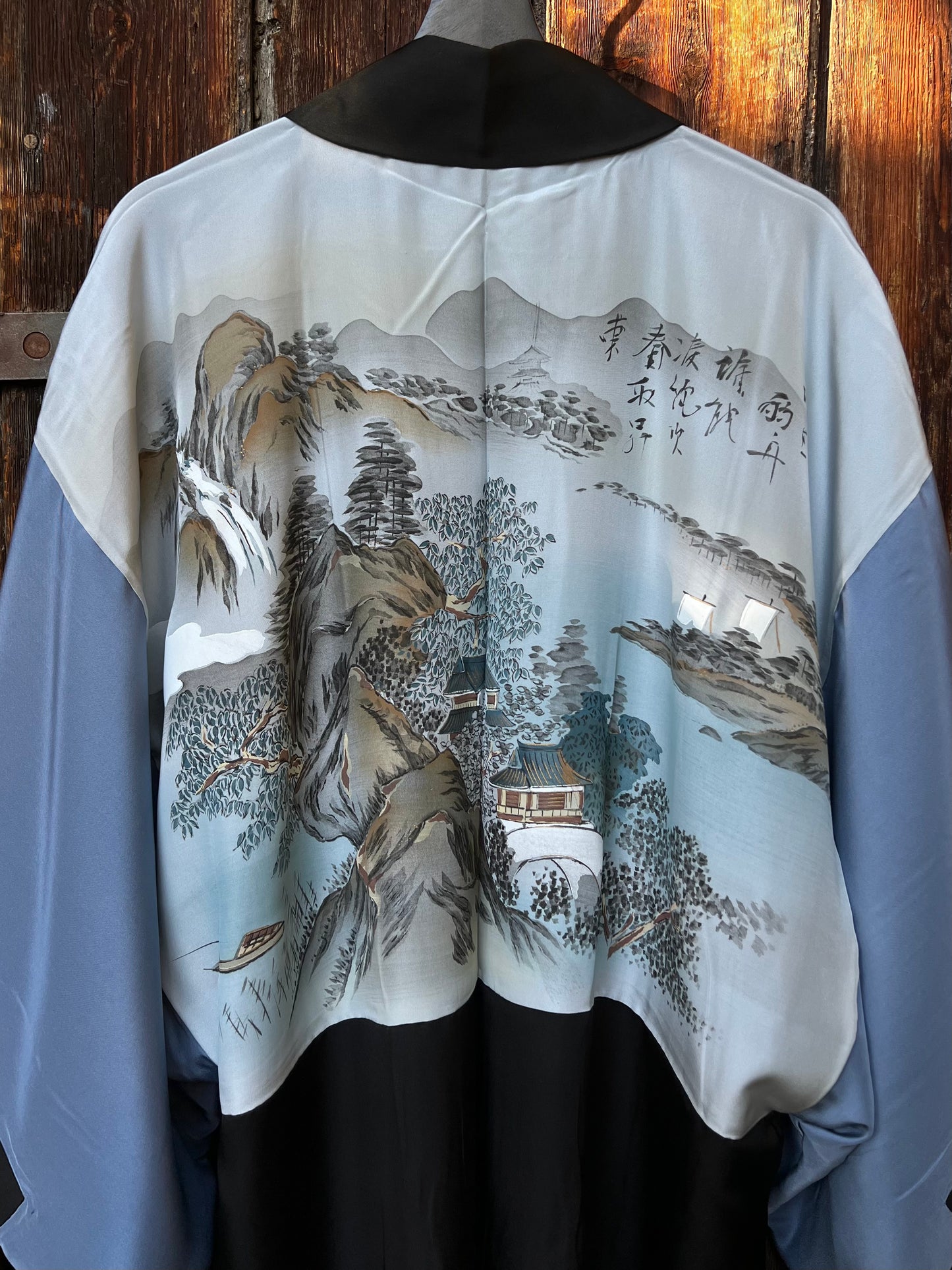 Vintage Reversible Men’s Silk Haori Jacket · BOKKEI 墨景