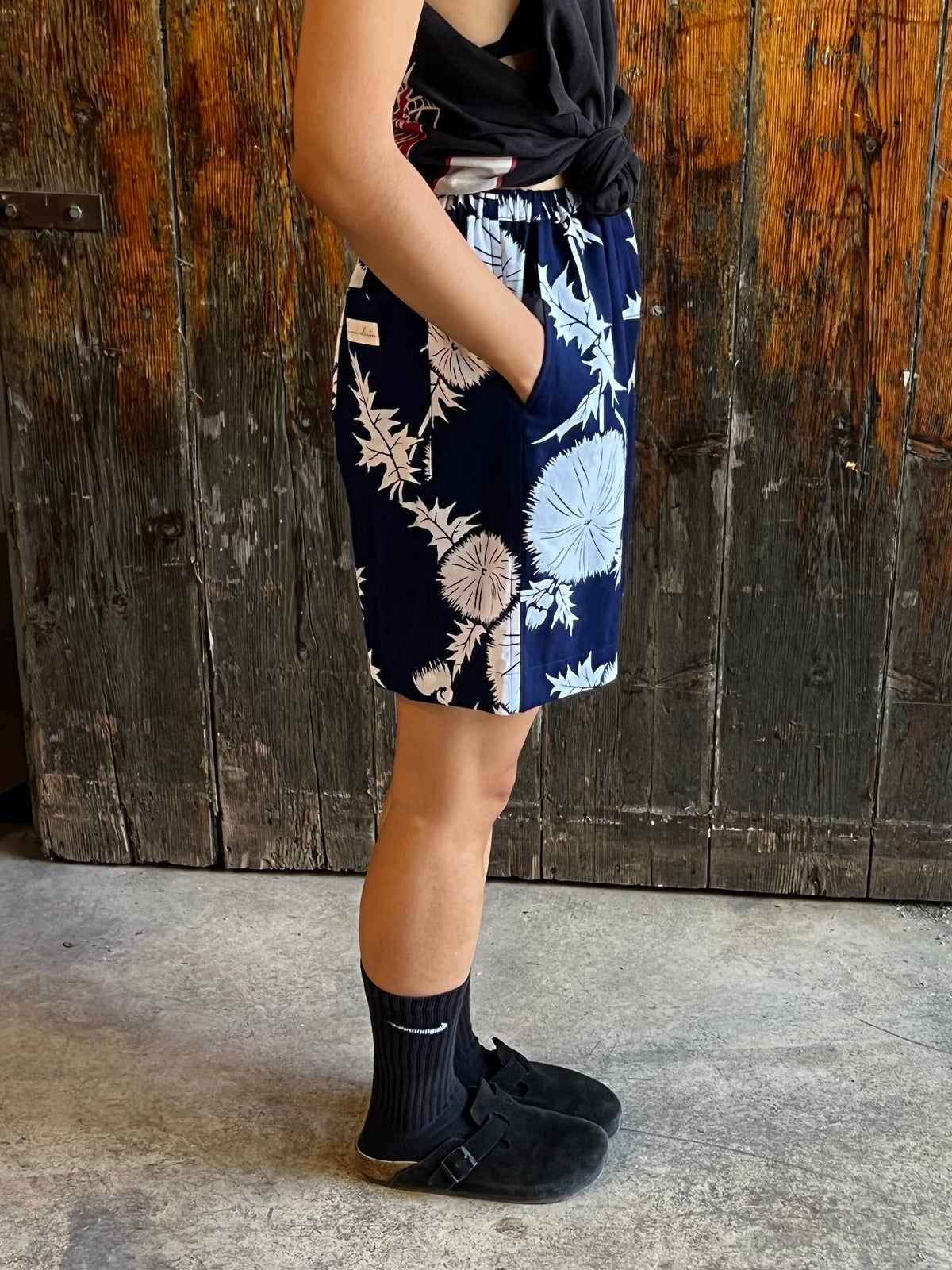 UPCYCLED YUKATA SHORTS・TANPOPO たんぽぽ Mid Length
