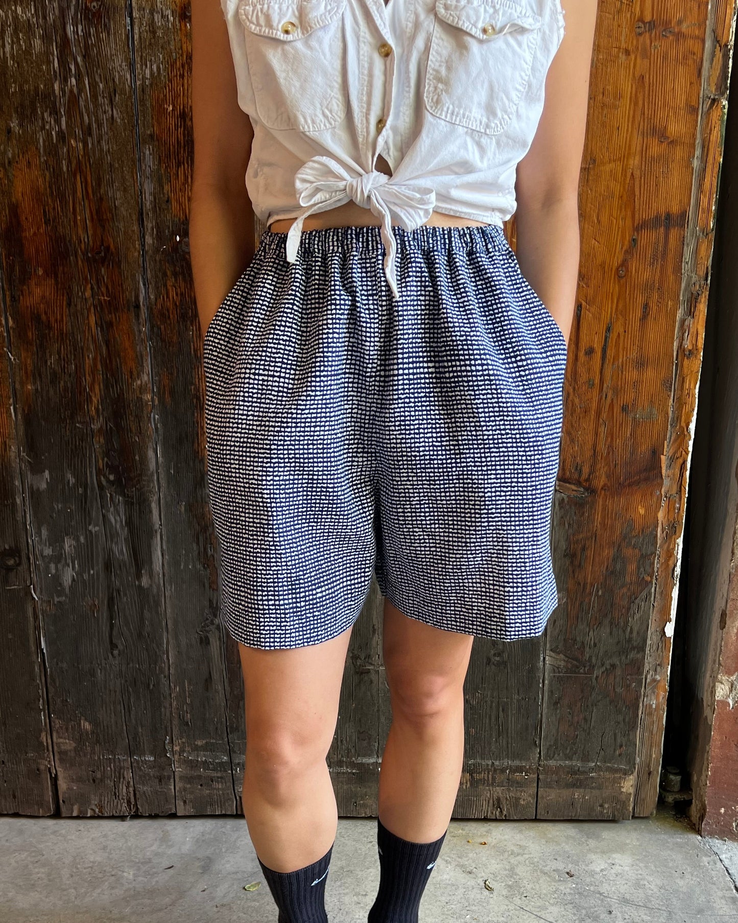Upcycled Yukata Cotton Shorts · GEO ジオ
