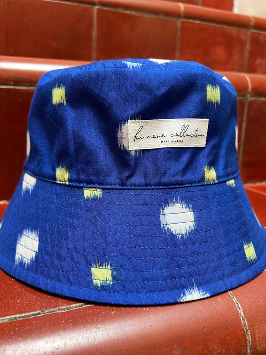UPCYCLED KIMONO BUCKET HAT・RURI-IRO 瑠璃色