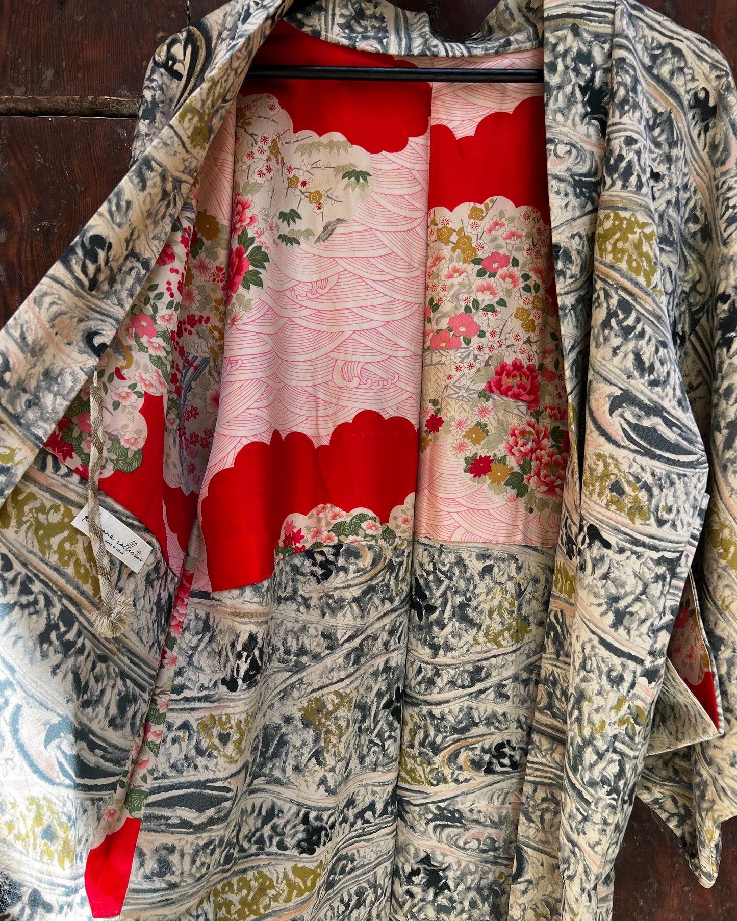 Vintage Black Silk Haori Jacket · NAMI 波