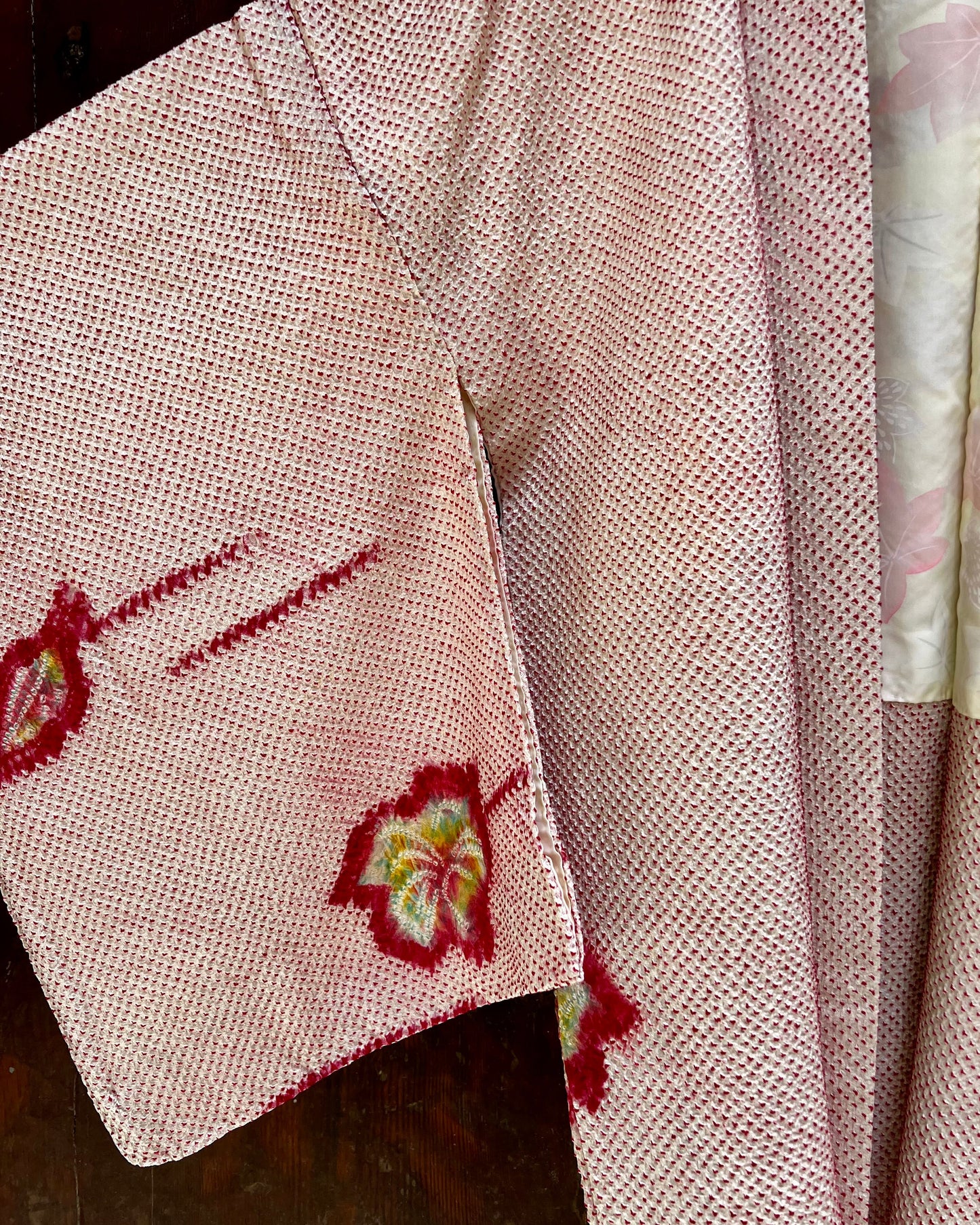 Vintage Shibori Haori · Pink Green YUMEMIGUSA 夢見草