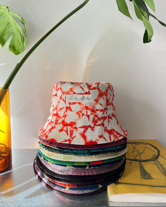 UPCYCLED KIMONO BUCKET HAT・レトロ タイダイRETRO TIE DYE