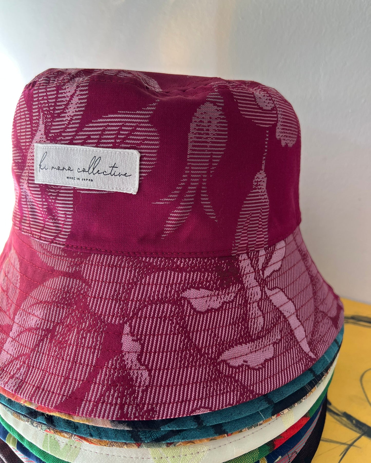UPCYCLED KIMONO BUCKET HAT・BARA 薔薇