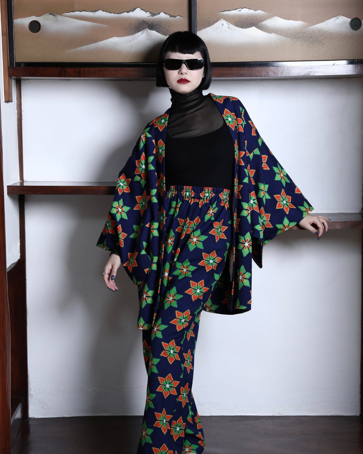 HAORI x UPCYCLED KIMONO UNISEX PANTS SET・RETRO POP レトロポップ