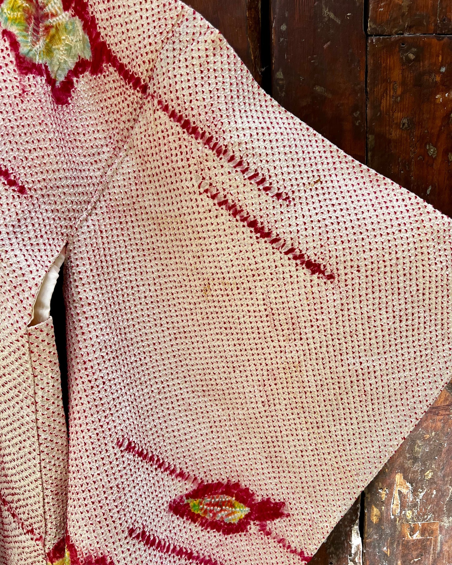 Vintage Shibori Haori · Pink Green YUMEMIGUSA 夢見草