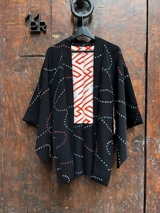 Vintage Partial Shibori Silk Haori Jacket · HOSHIMEGURI・星巡り