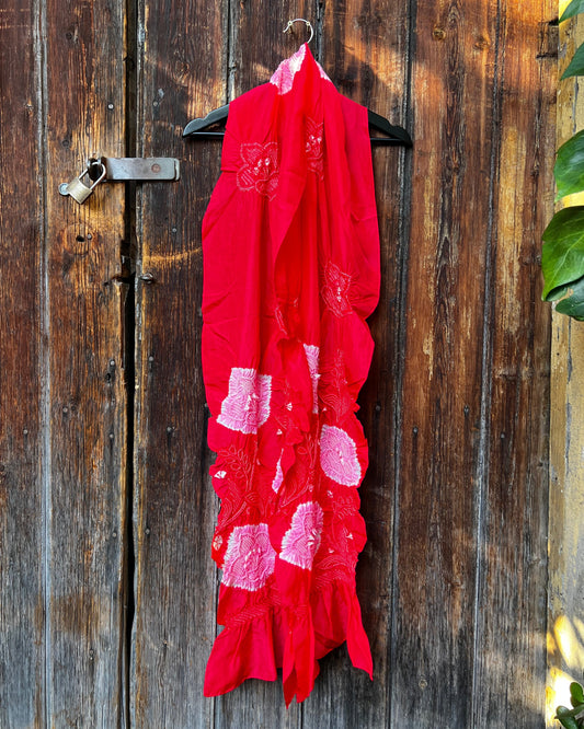 LARGE SILK OBIAGE / SCARF・HIBOTAN 緋牡丹
